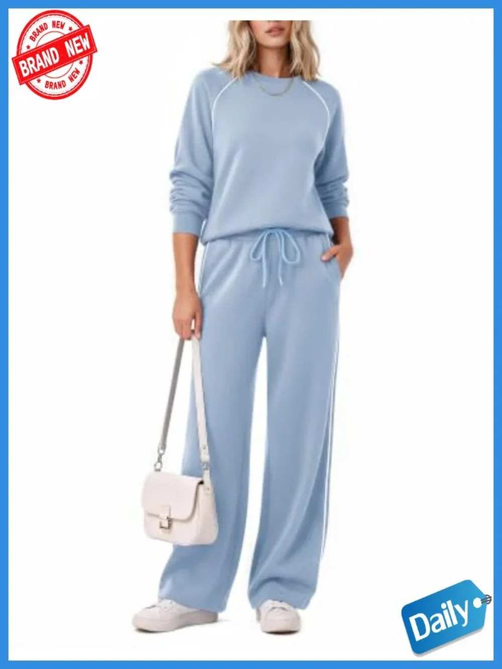 2 Piece Lounge Set Women Matching Wide Leg Pants Outfit Travel
